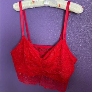 Victoria's Secret Pink Vibrant Red Lace Bralette